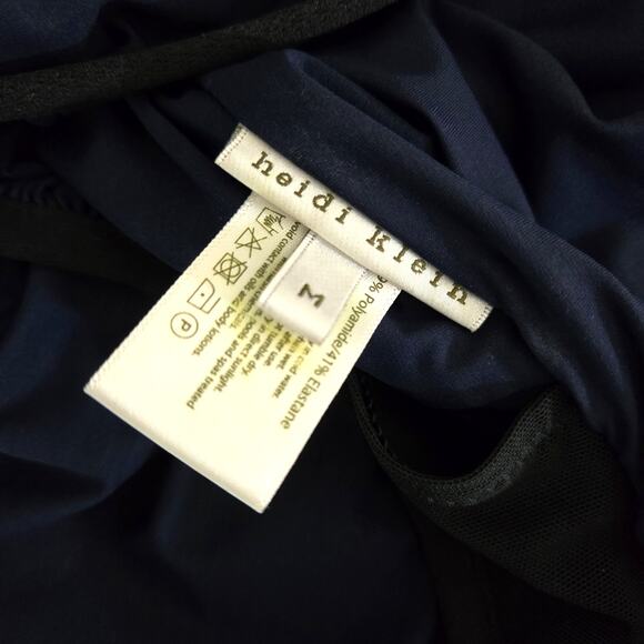 Heidi Klein Body Wrap Navy One Piece Swimsuit Size M - Picture 13 of 14